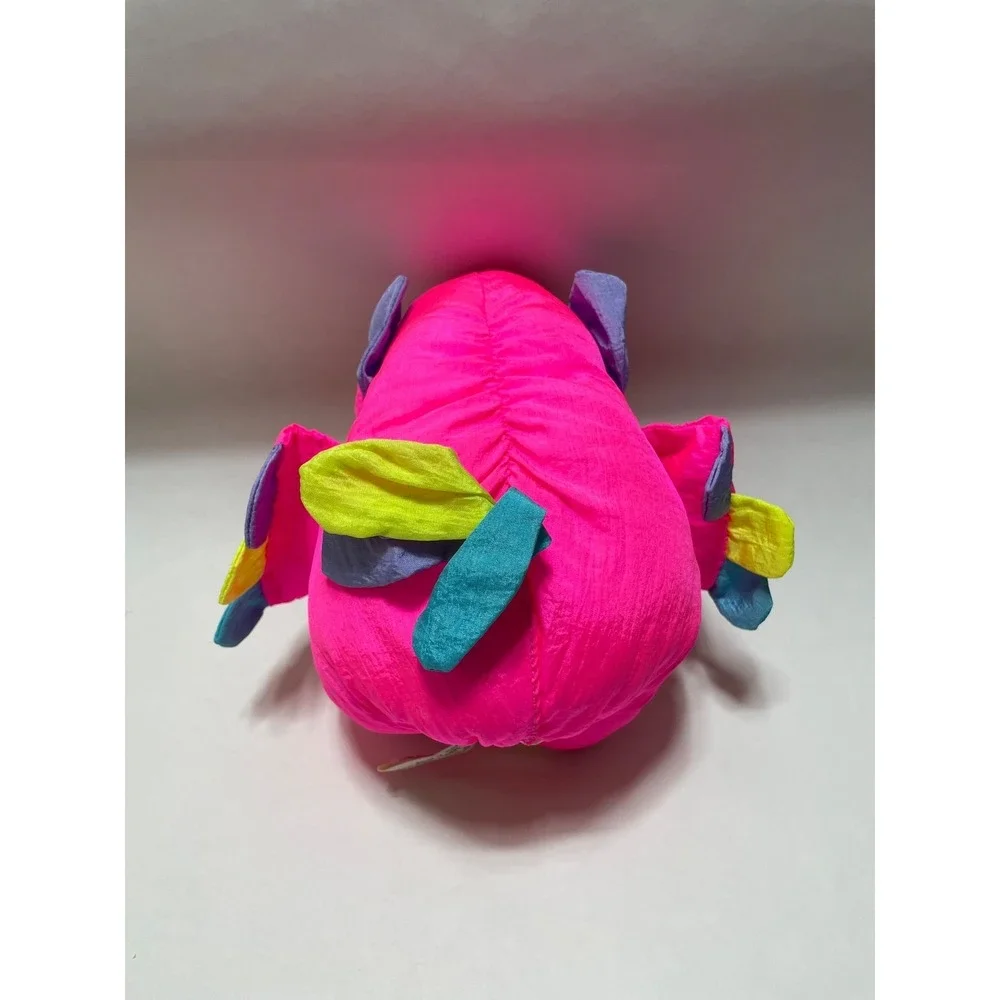 Prestige Toy Puffalump Style Plus Parrot Neon Pink Plush Bird Vtg 1989